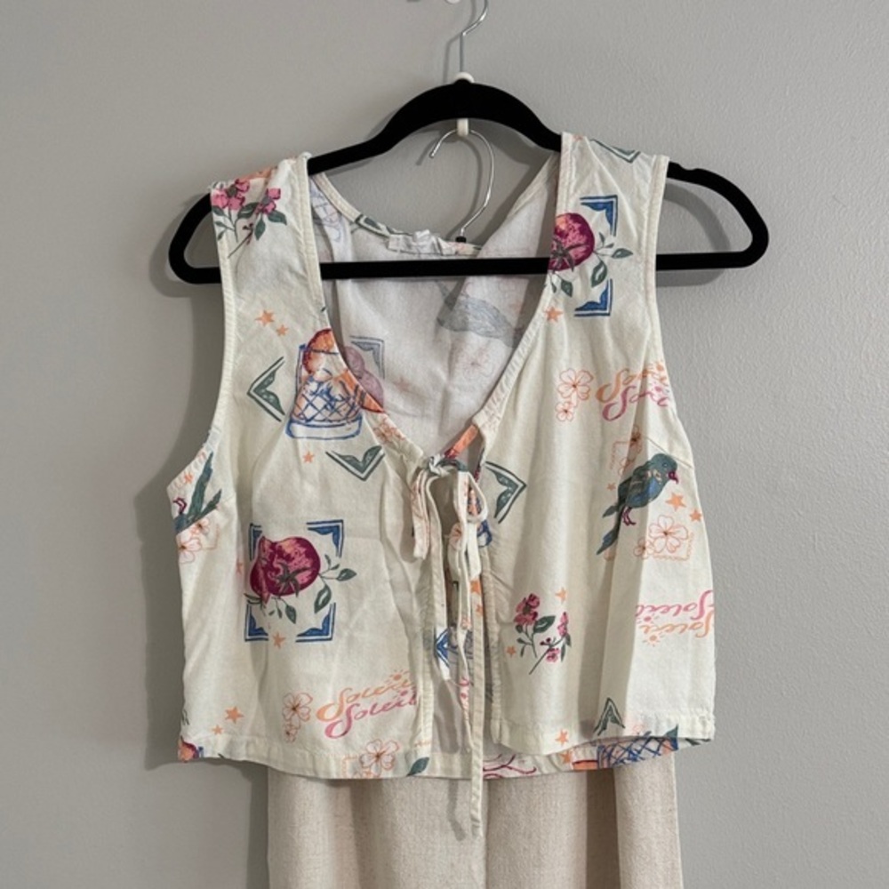 Floral Tie-Front Tank Top